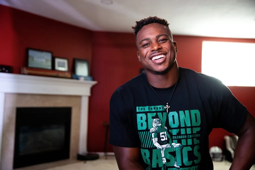 New York Jets linebacker Brandon Copeland films a day-in-the-life video at his South Amboy, N.