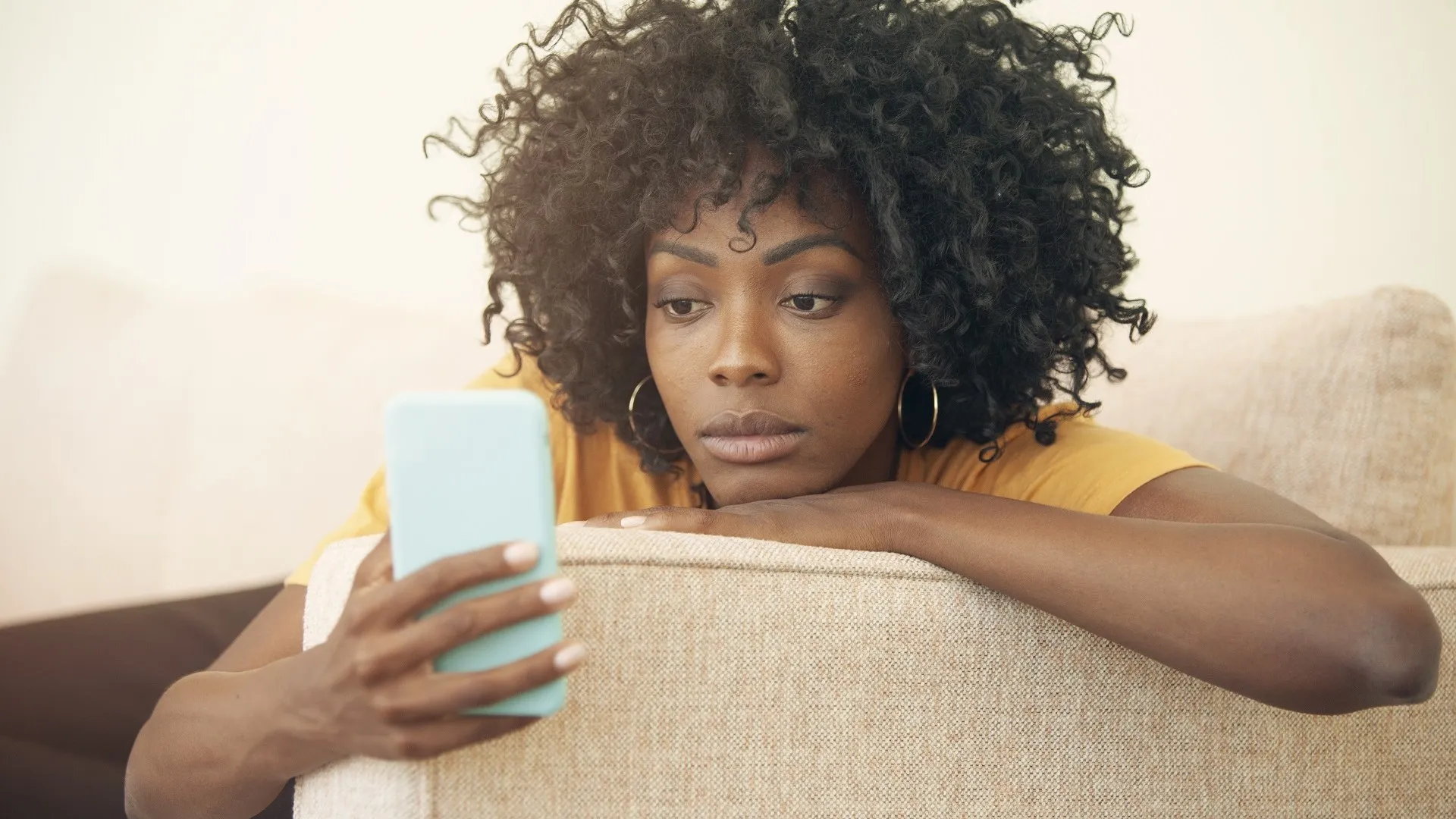 Adult woman looking for employment stock photo