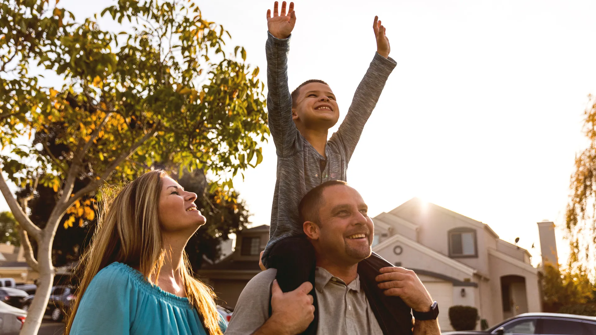 Happy american family enjoying time together in California.