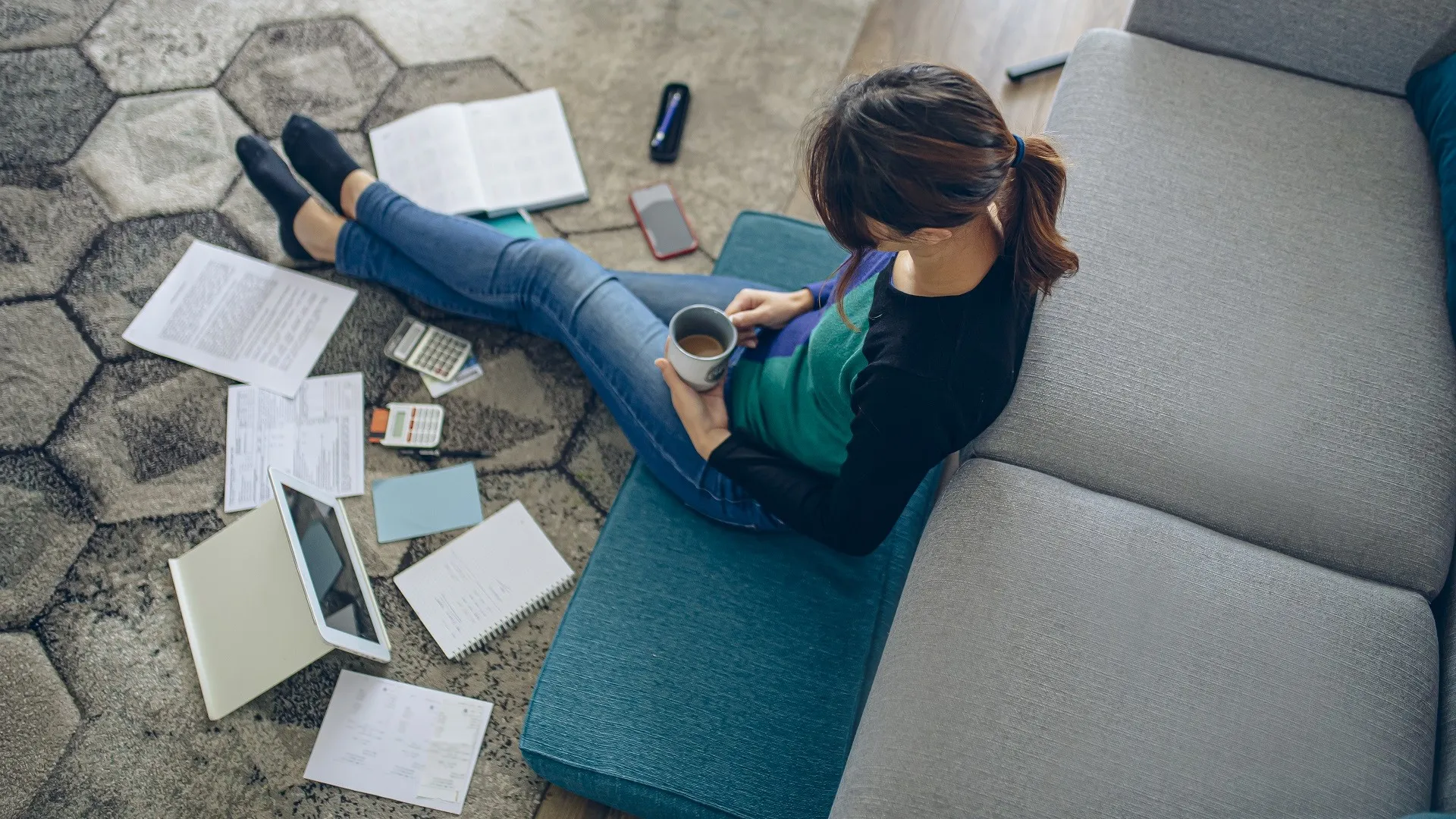 Taking a break from taxes stock photo